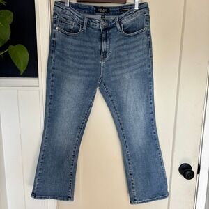 Judy Blue Cropped Bootcut Jeans Size 13/31 Medium Wash Distressed
